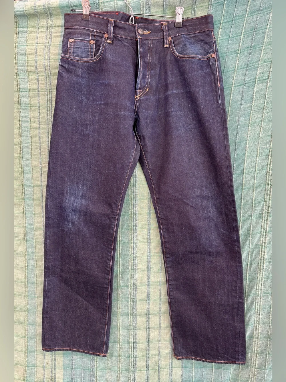 Men's Dark Blue Straight-Leg Jeans